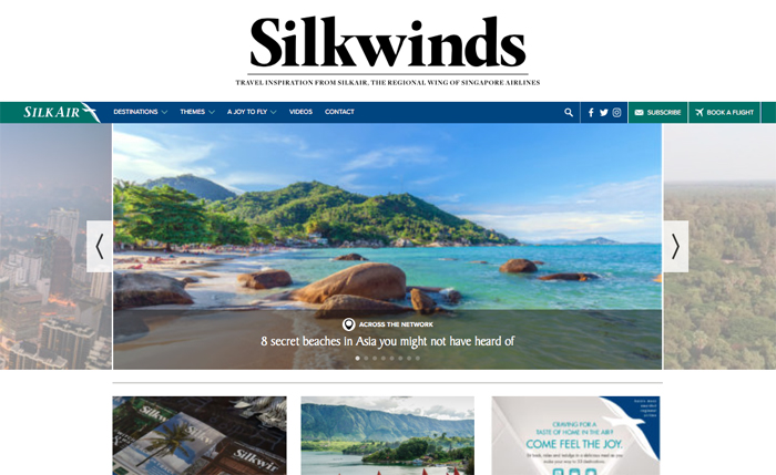 Silkwinds web screenshot